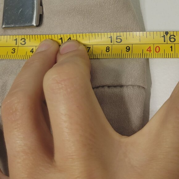 Reitmans Women's Khaki High Waist Cotton Blend Leg Stretch Capri Pants Size 11 - Picture 12 of 13